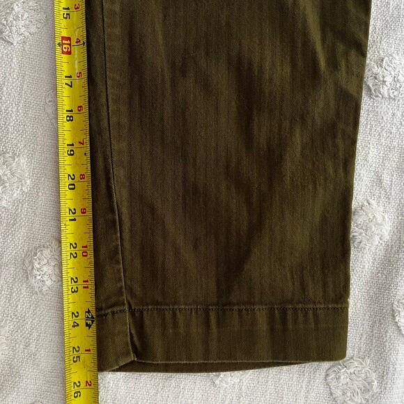 Madewell Army Green High Rise Pants Chino Straight Crop Size M Utility - Picture 6 of 9